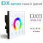 Preview: LTECH DX8 4 Zone RF 2.4G WIFI LED RGBW Touch Panel Switch Controller Dimmer Wireless DMX 512 2.4G